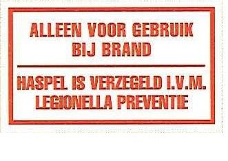 11500173026 Sticker "ALLEEN VOOR GEBRUIK BIJ BRAND" 50x100mm