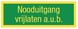 11500303653 Sticker tekst ''Nooduitgang vrijlaten'' 90 x 250mm - fotolum