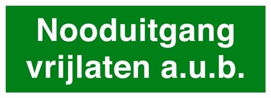 11500312153 Bord tekst ''Nooduitgang vrijlaten'' 90 x 250mm