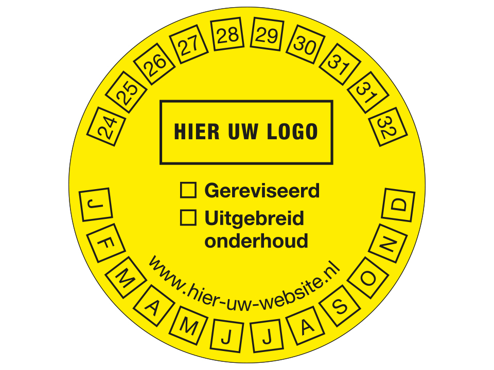 11600003013 Stickers "Gereviseerd / Uitgebreid onderhoud" 500 stuks